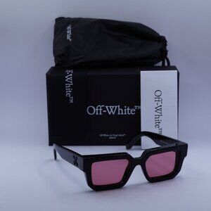 Off-White OERI146 SILVERSTONE 1025 Square Sunglasses – Black/Red